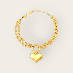 18K gold plated Stainless steel  Heart bracelet, Intensity - Kaaf Creations 