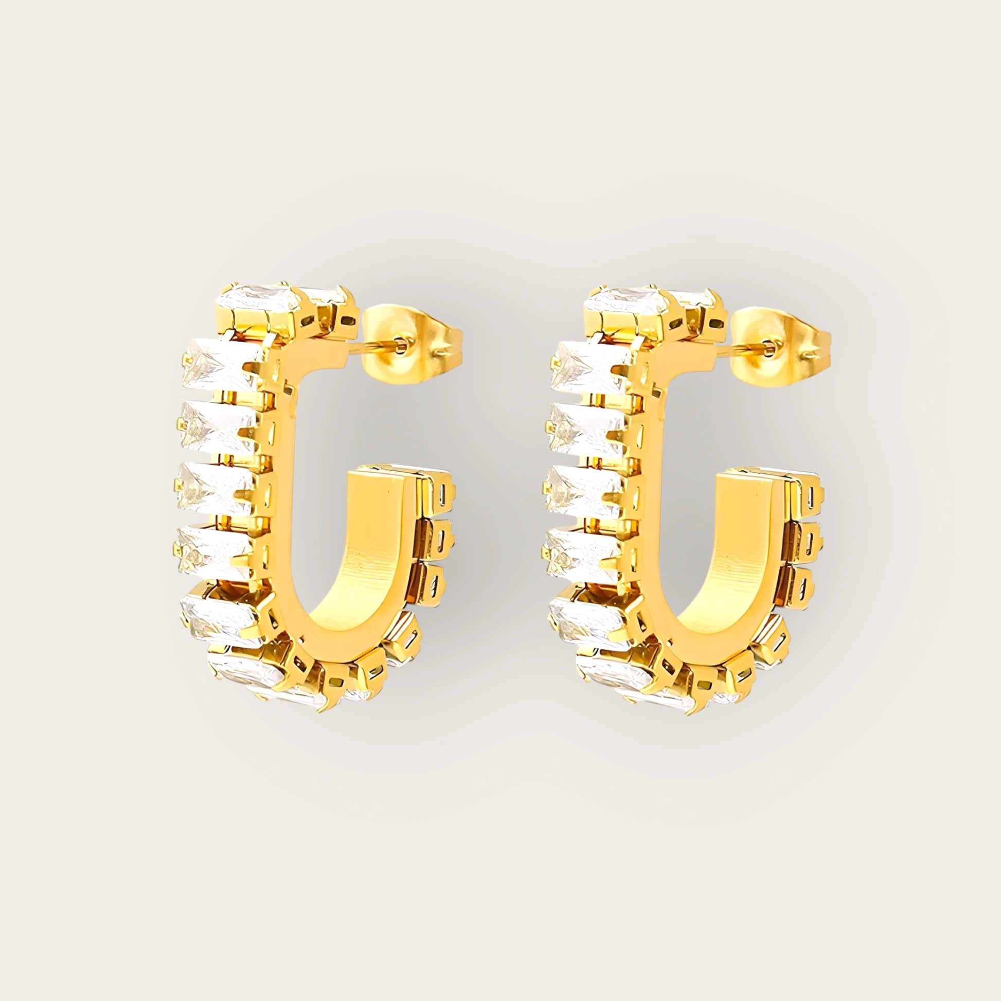 18K gold plated Stainless steel earrings, Intensity - Kaaf Creations 