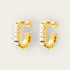 18K gold plated Stainless steel earrings, Intensity - Kaaf Creations 