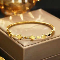 18k gold plated stainless stee bracelet with micro diamonds for women and girls kaaf creations 