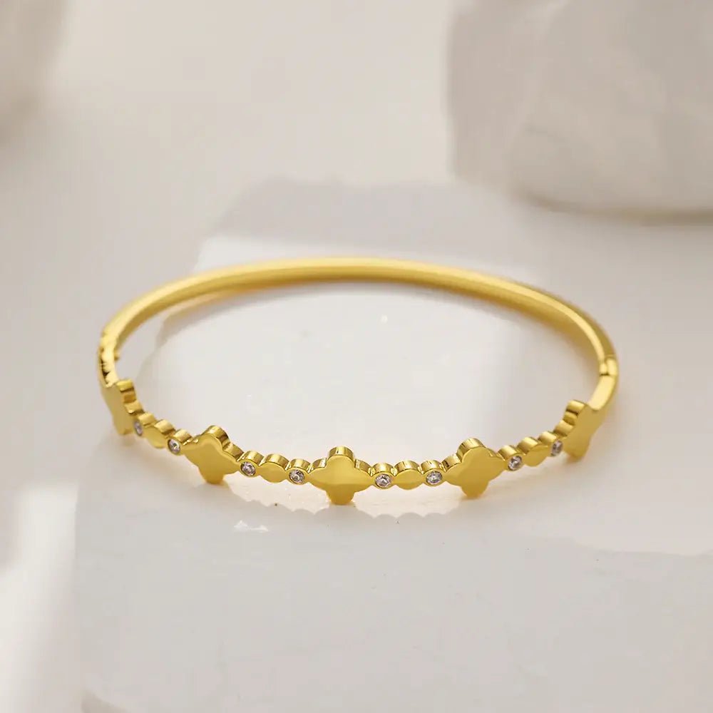 18K Gold Plated Stainless Steel Bracelet with Micro-Diamonds for women and girls Kaaf Creations