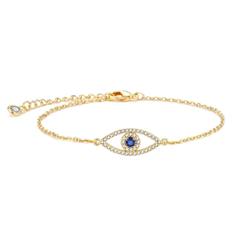 18K gold plated Stainless steel  Evil Eye bracelet, Intensity - Kaaf Creations 