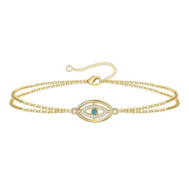 18K gold plated Stainless steel  Evil Eye bracelet, Intensity - Kaaf Creations 