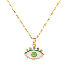 18K gold plated Stainless steel  Evil Eye necklace, Intensity - Kaaf Creations 