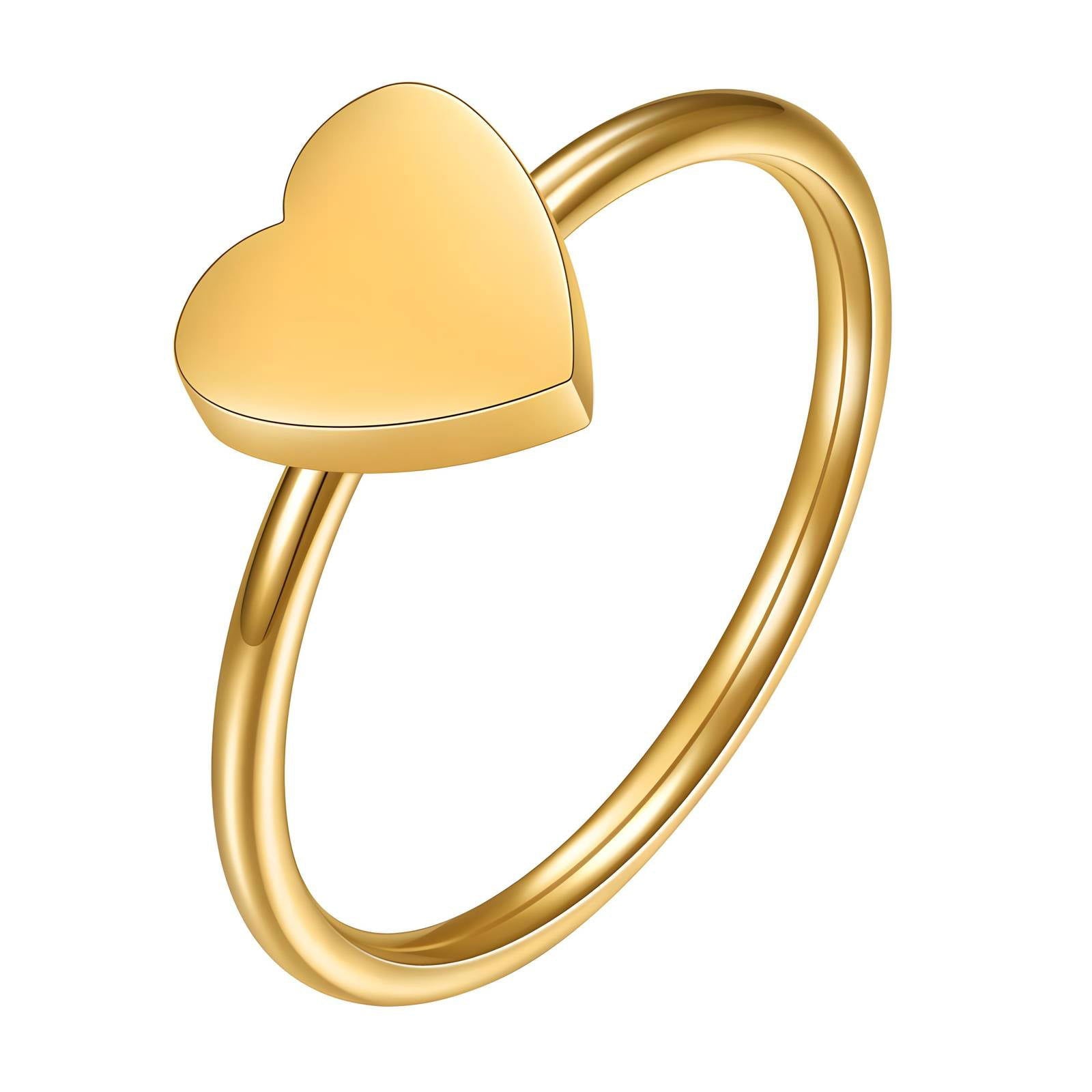 18K gold plated Stainless steel Heart finger ring for women and girls, Intensity. Kaaf