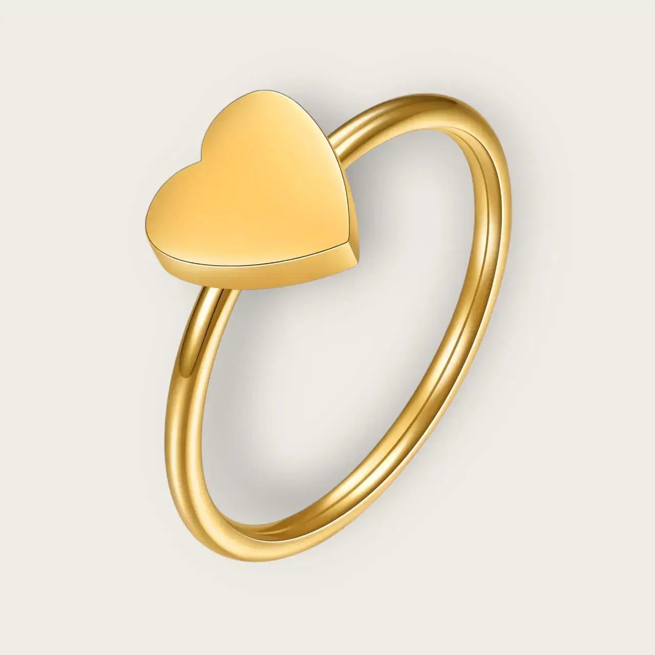 18K gold plated Stainless steel Heart finger ring for women and girls, Intensity. Kaaf