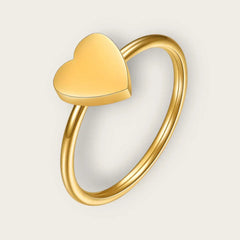 18K gold plated Stainless steel  Heart finger ring, Intensity - Kaaf Creations 