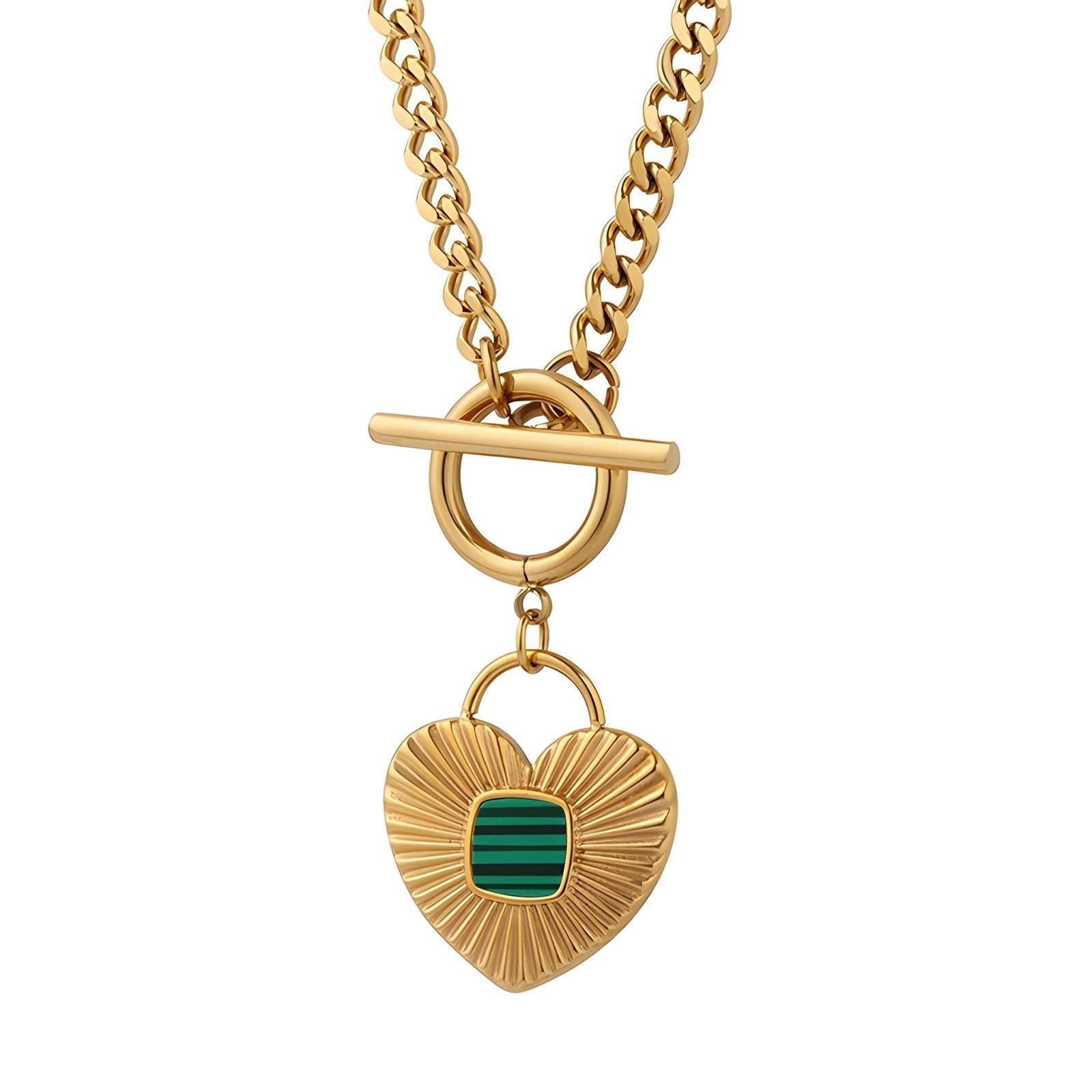 18K gold plated Stainless steel  Heart necklace, Intensity - Kaaf Creations 