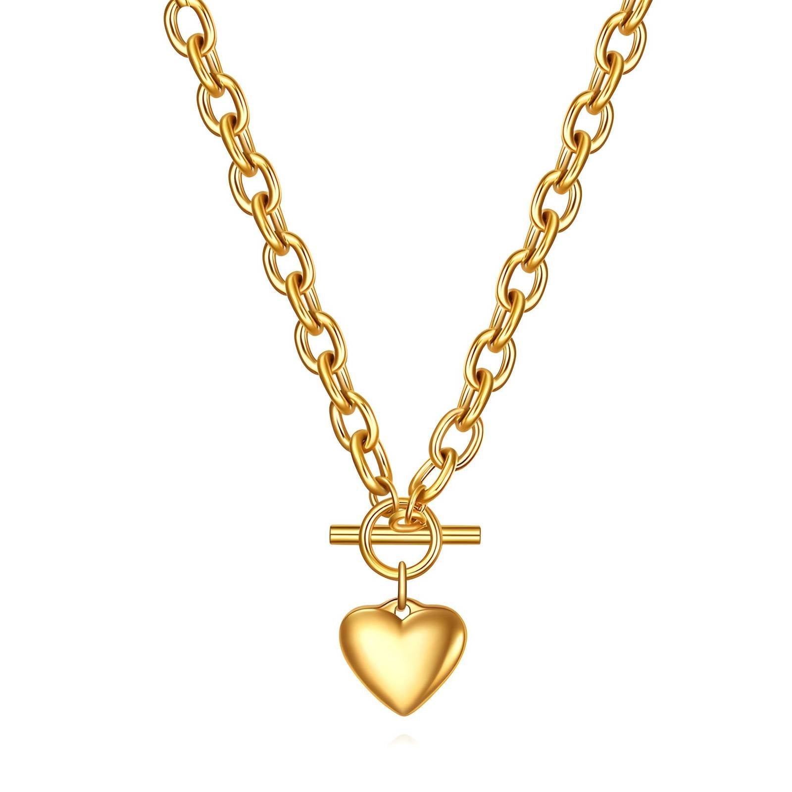 18K gold plated Stainless steel Heart necklace for women and girls, Intensity. Kaaf