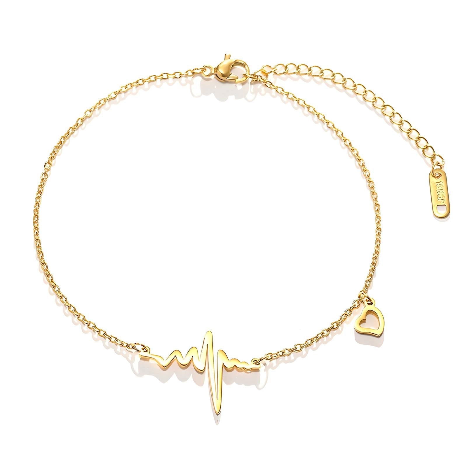 18K gold plated Stainless steel  Hearts bracelet, Intensity - Kaaf Creations 