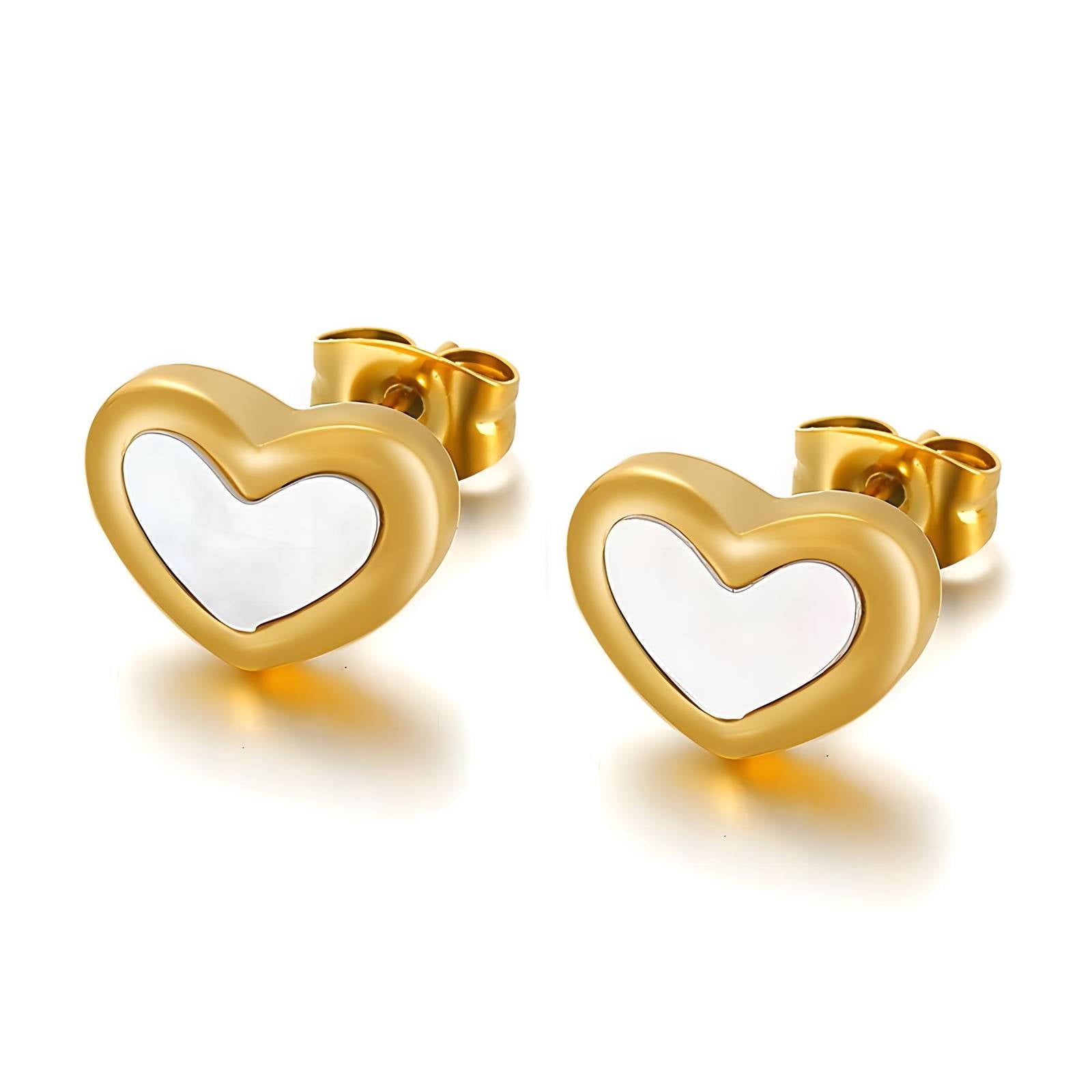 18K gold plated Stainless steel Hearts Earrings for women and girls, Intensity, Kaaf