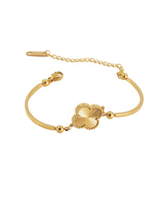 18k Gold-Plated stainless steel Bracelet with Oval Pendant, Chain Link For women and girls