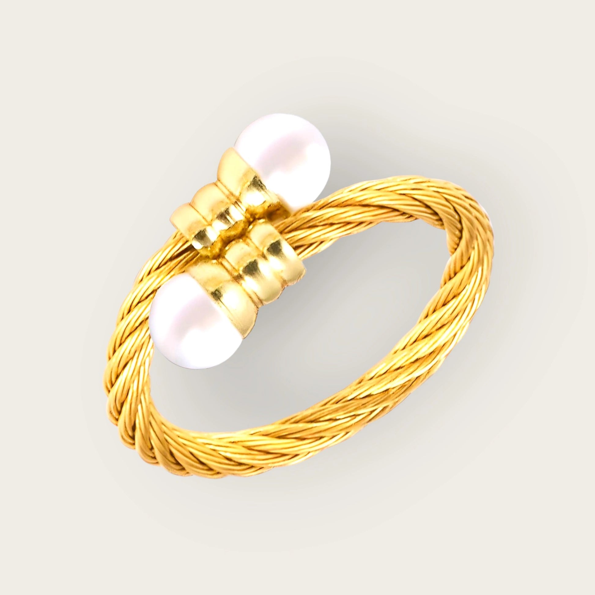 18K gold plated Stainless steel finger ring, Intensity - Kaaf Creations 