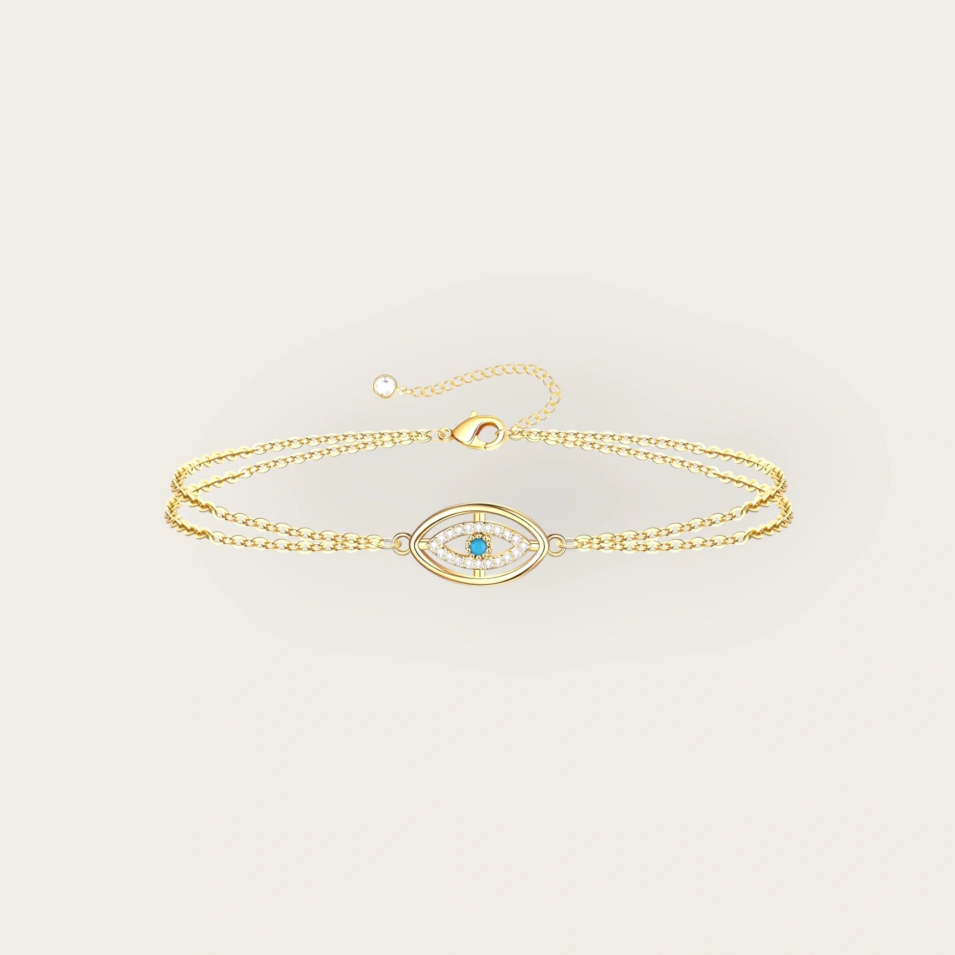 18K gold plated Stainless steel  Evil Eye bracelet, Intensity - Kaaf Creations 