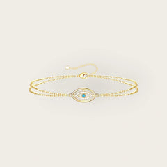 18K gold plated Stainless steel  Evil Eye bracelet, Intensity - Kaaf Creations 