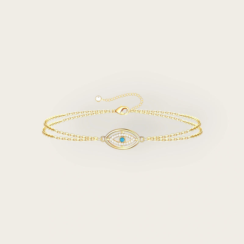 18K gold plated Stainless steel  Evil Eye bracelet, Intensity - Kaaf Creations 