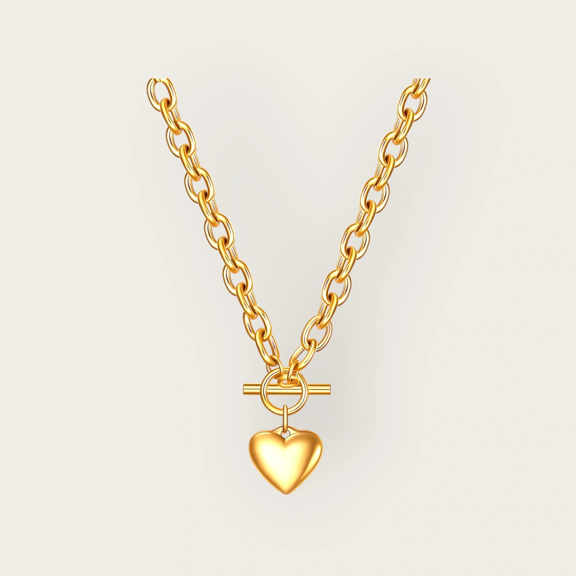 18K gold plated Stainless steel  Heart necklace, Intensity - Kaaf Creations 