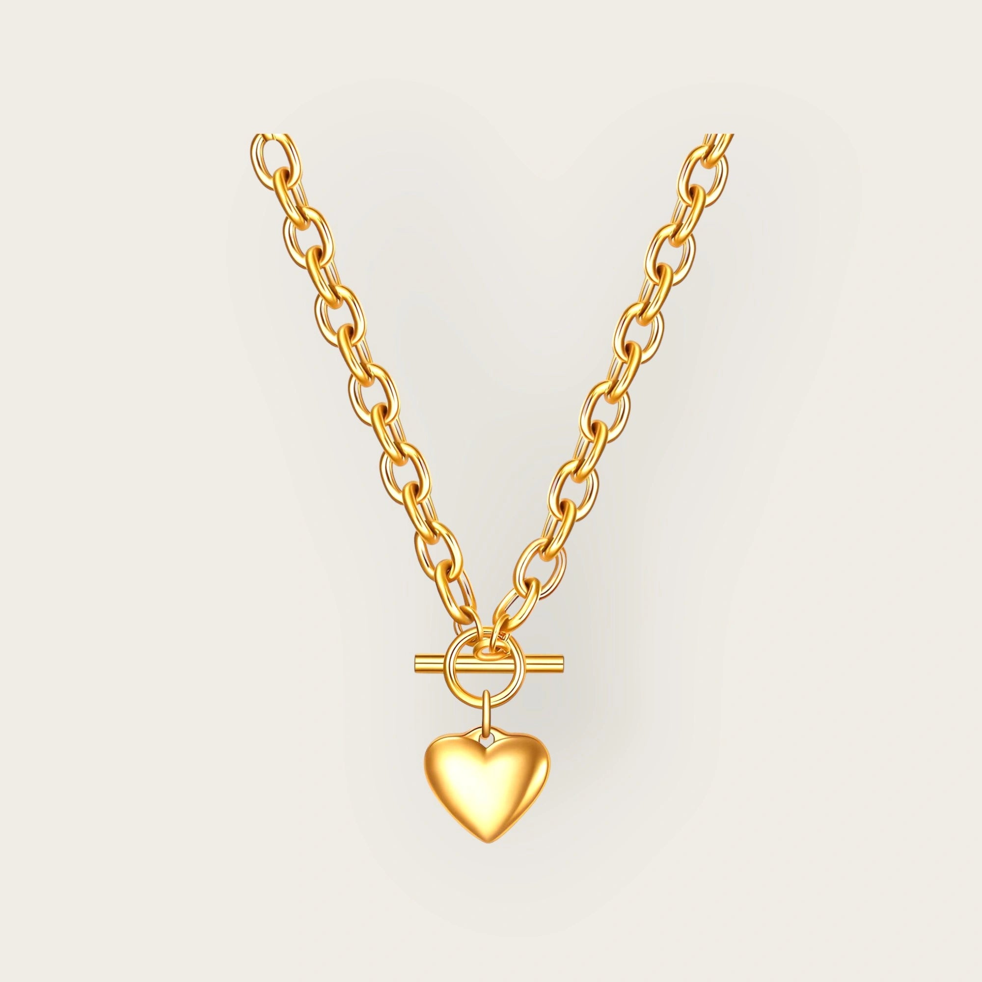 18K gold plated Stainless steel Heart necklace for women and girls, Intensity. Kaaf