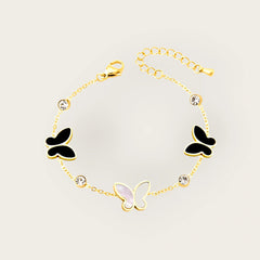 18K gold plated Stainless steel  Butterflies bracelet, Intensity - Kaaf Creations 