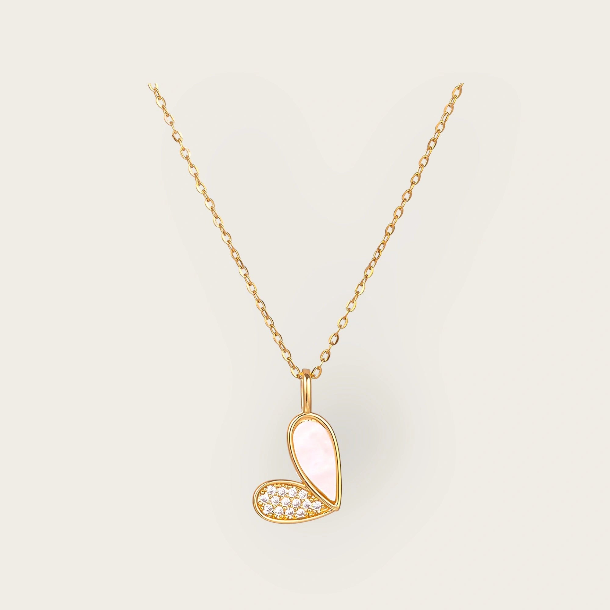 18K gold plated Stainless steel  Heart necklace, Intensity - Kaaf Creations 