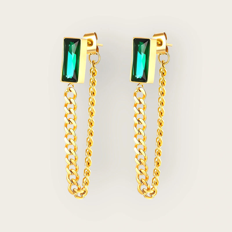 18K gold plated Stainless steel earrings, Intensity - Kaaf Creations 