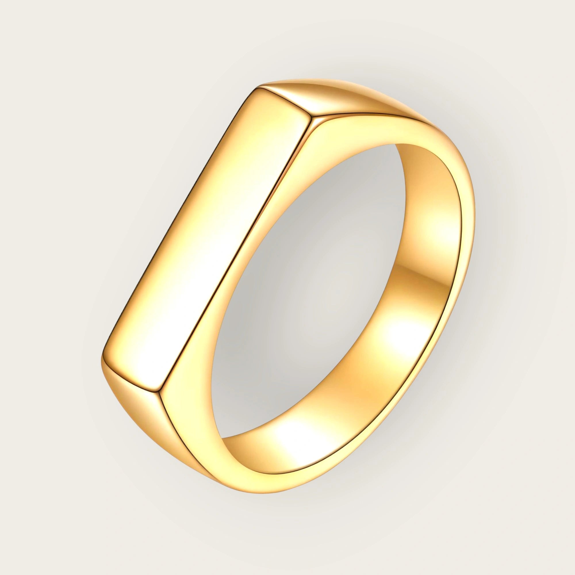 18K gold plated Stainless steel finger ring, Intensity - Kaaf Creations 