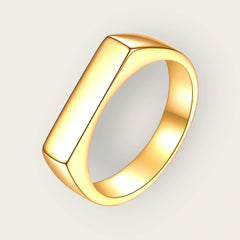 18K gold plated Stainless steel finger ring, Intensity - Kaaf Creations 