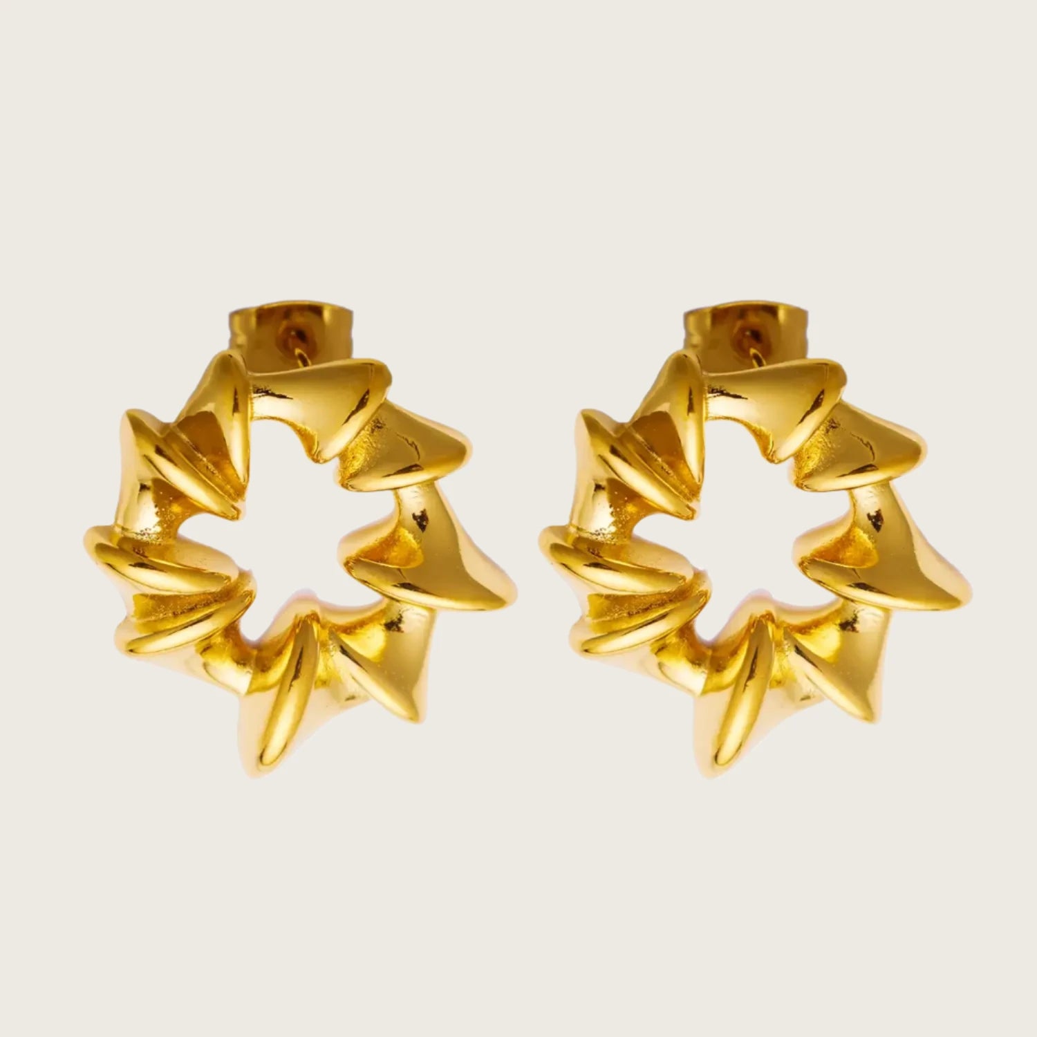 18k Gold Plated Stainless Steel Earrings for Women and Girls.