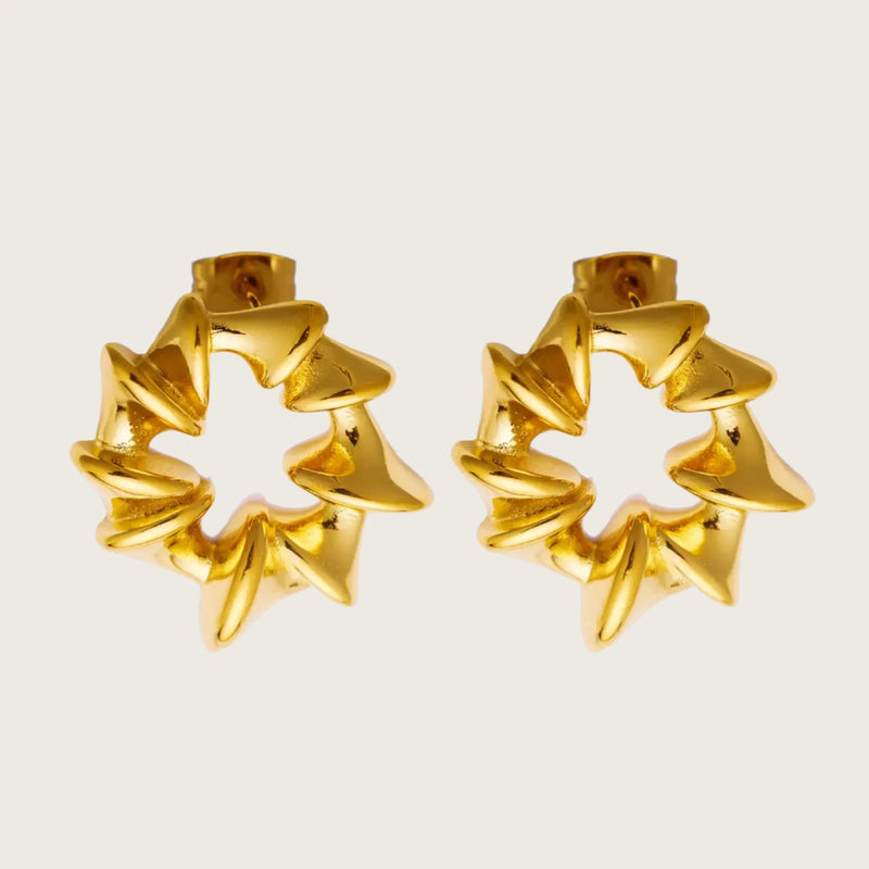 18k Gold Plated Stainless Steel Earrings for Women and Girls.