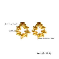 18k Gold Plated Stainless Steel Earrings for Women and Girls.