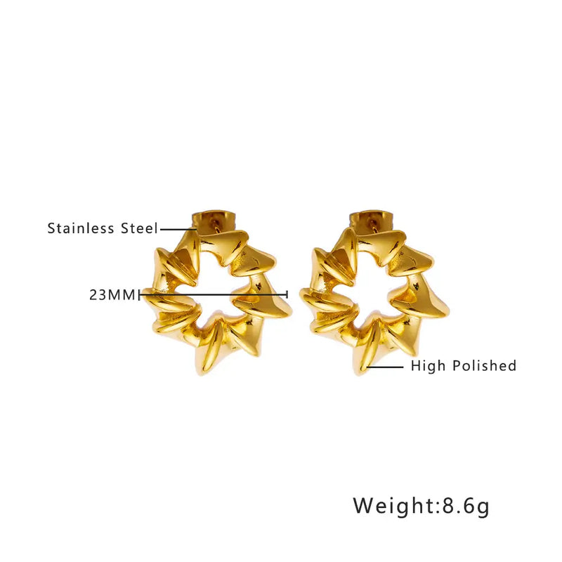 18k Gold Plated Stainless Steel Earrings for Women and Girls.