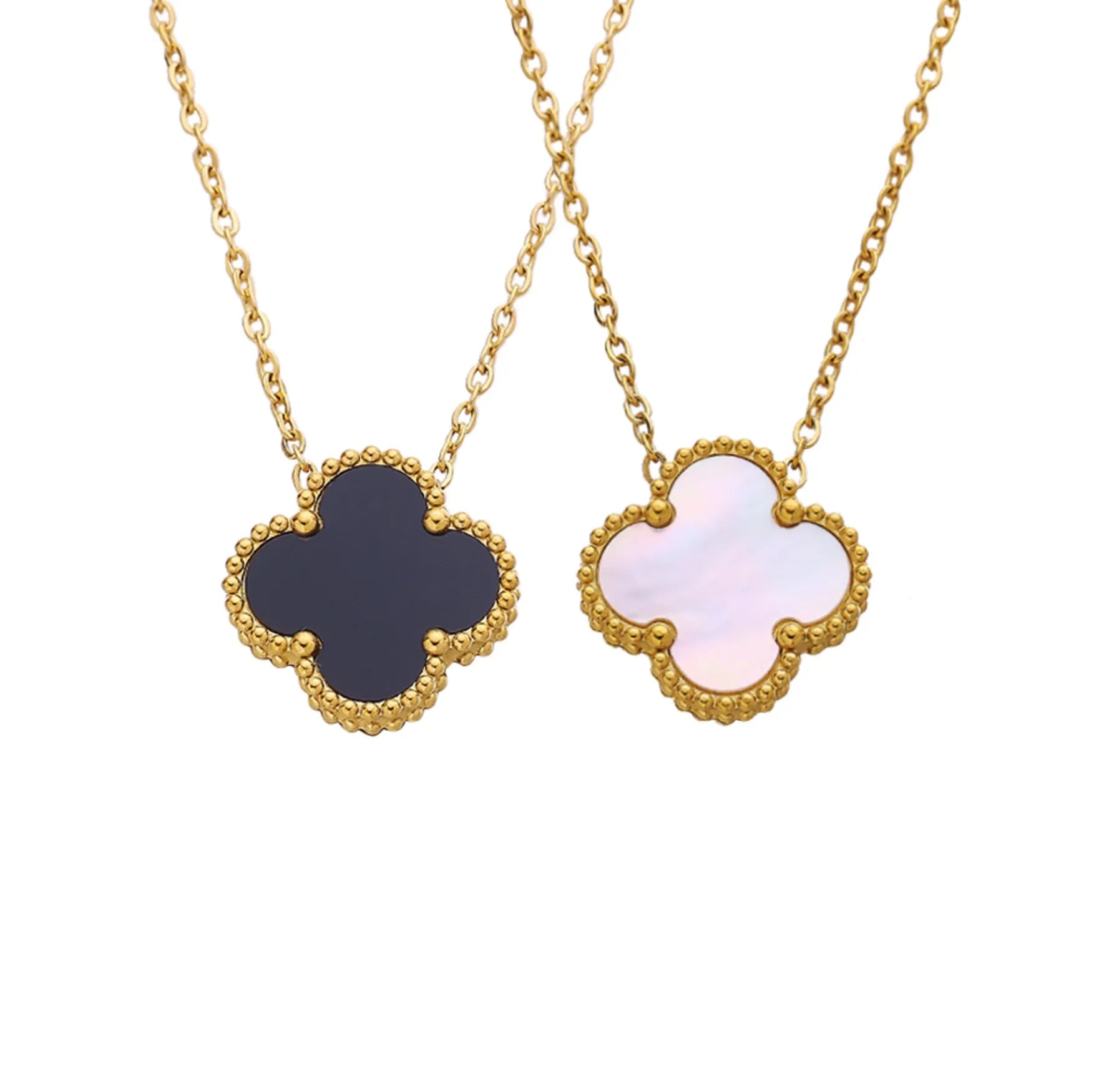 18k Gold Plated Clover Pendant Necklace assorted , 41+5 cm Chain, four leaf flower necklace Kaaf Creations