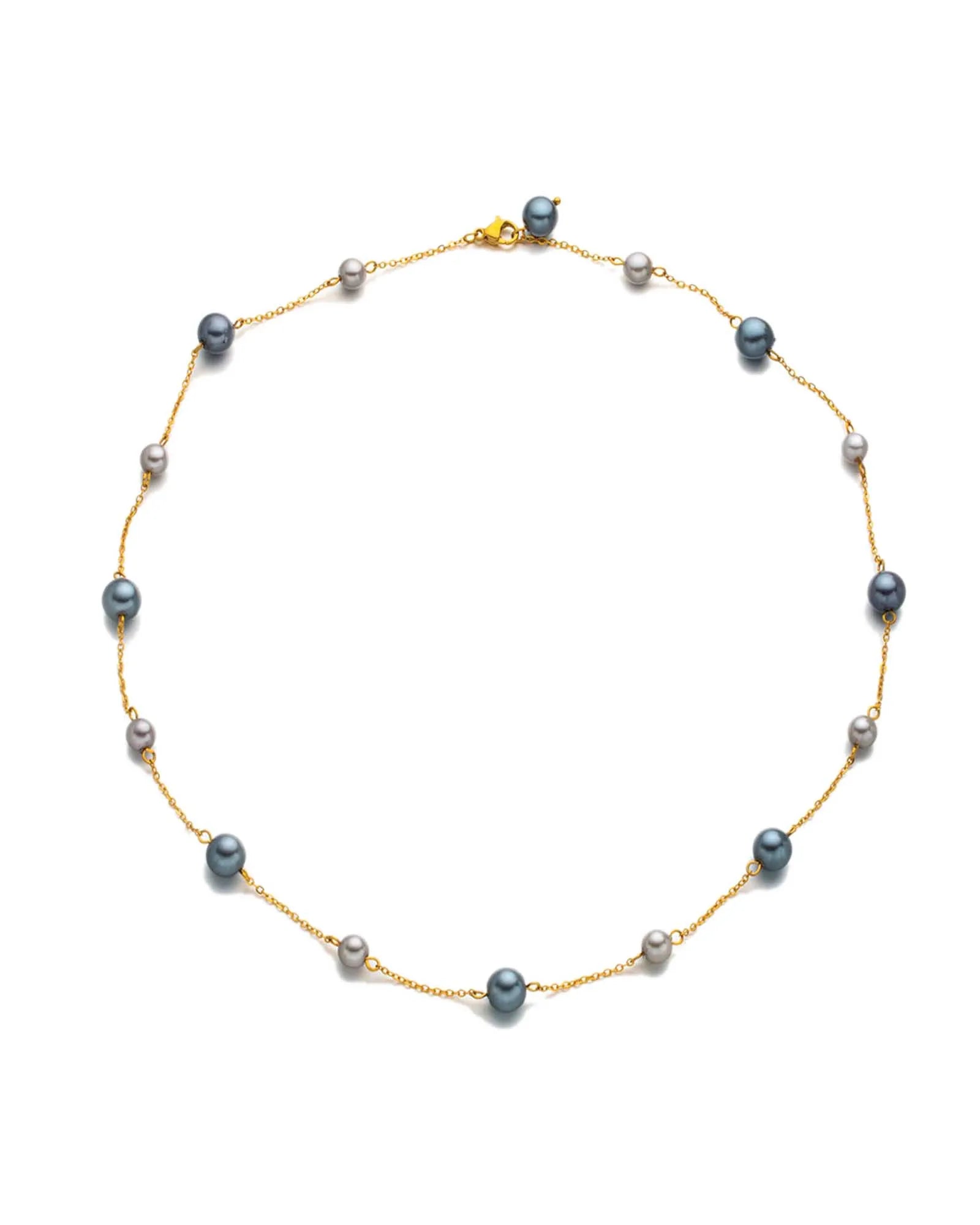 18k gold plated Stainless Steel Pearl Necklace, size 53 cm, for women and girls Kaaf Creations