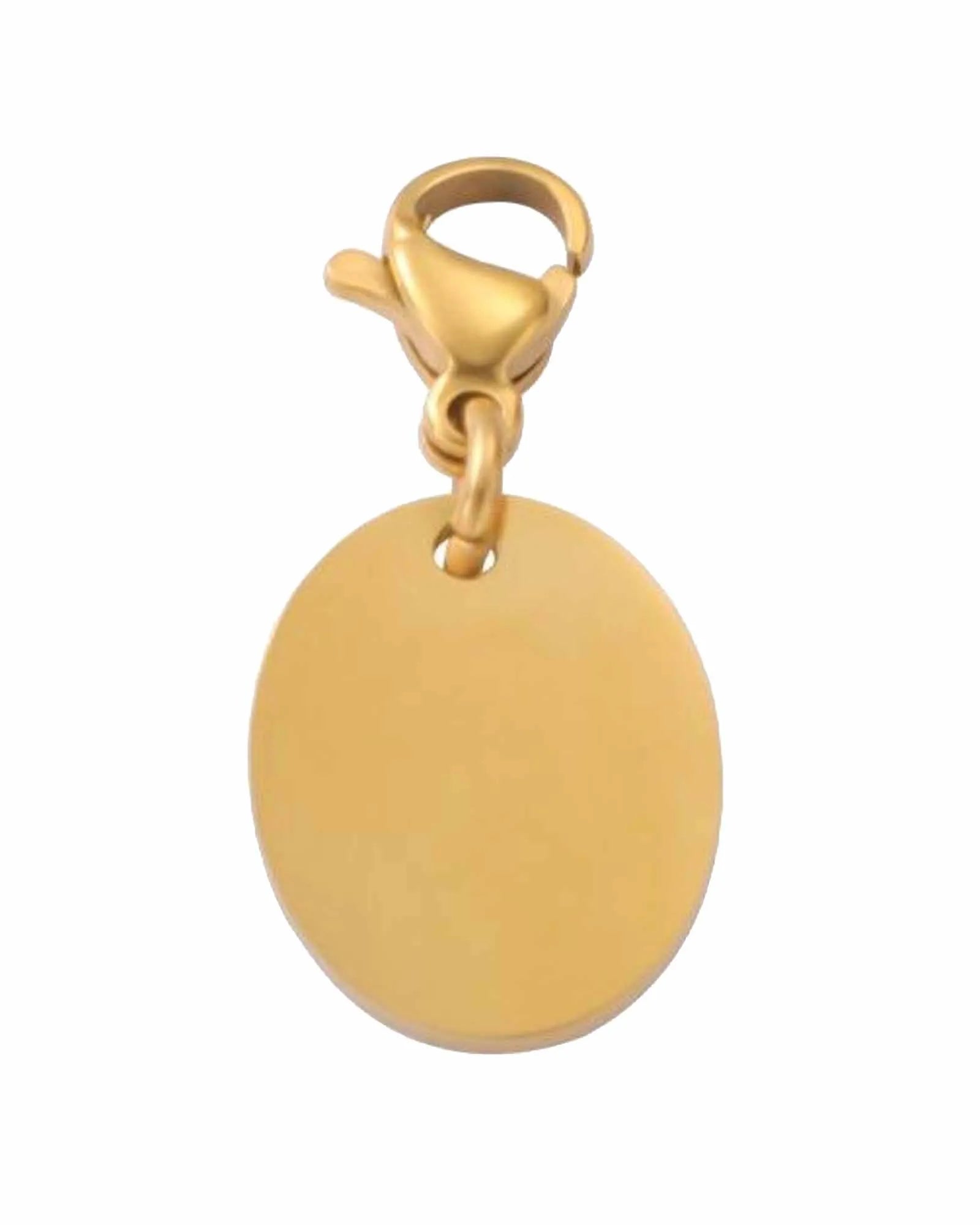 Round Disc Charm Pendant, 18K Gold Plated Stainless Steel, Lobster Clasp