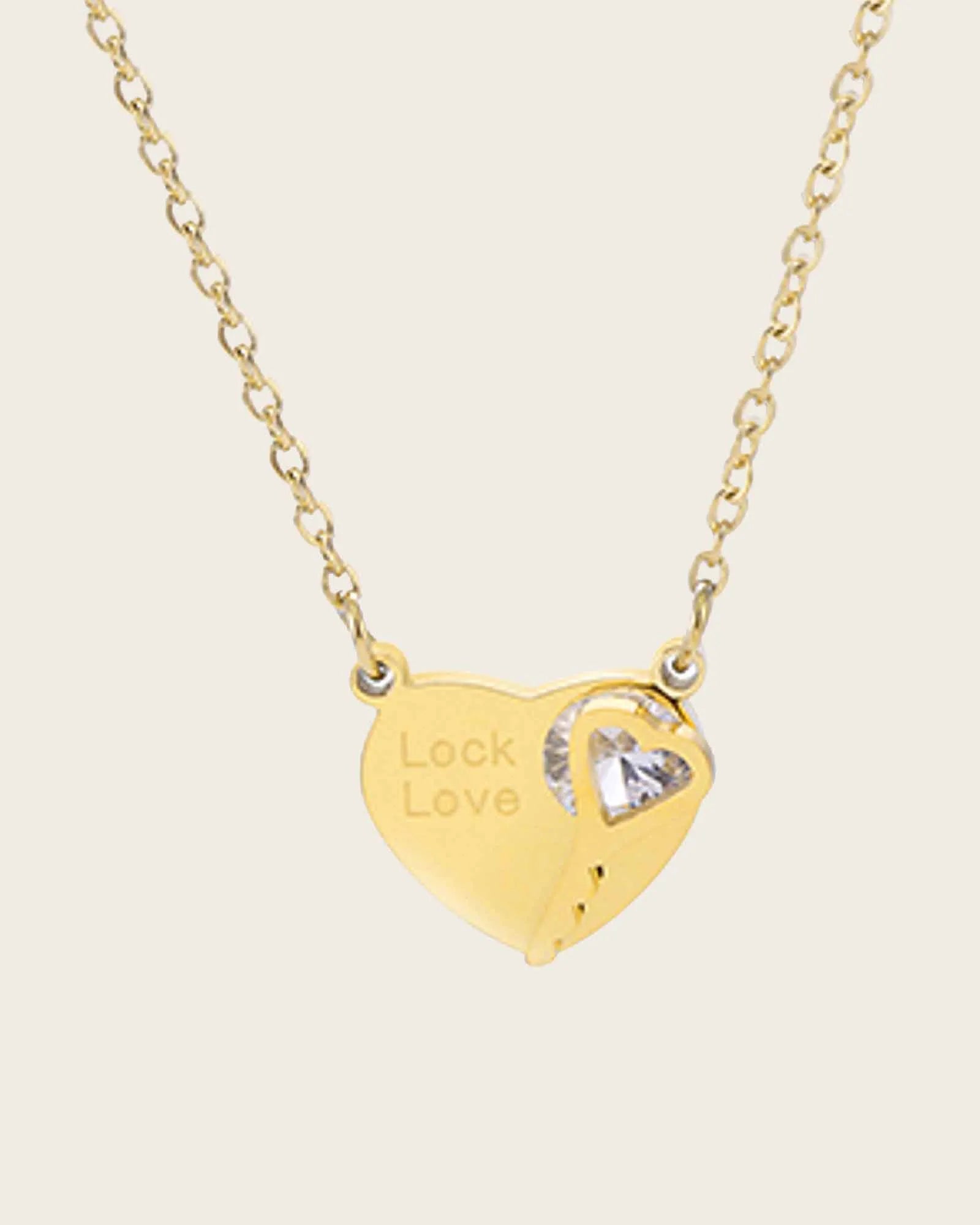 18k Gold plate Stainless Steel Thin Chain Heart with key Pendant Necklace For Women Girls