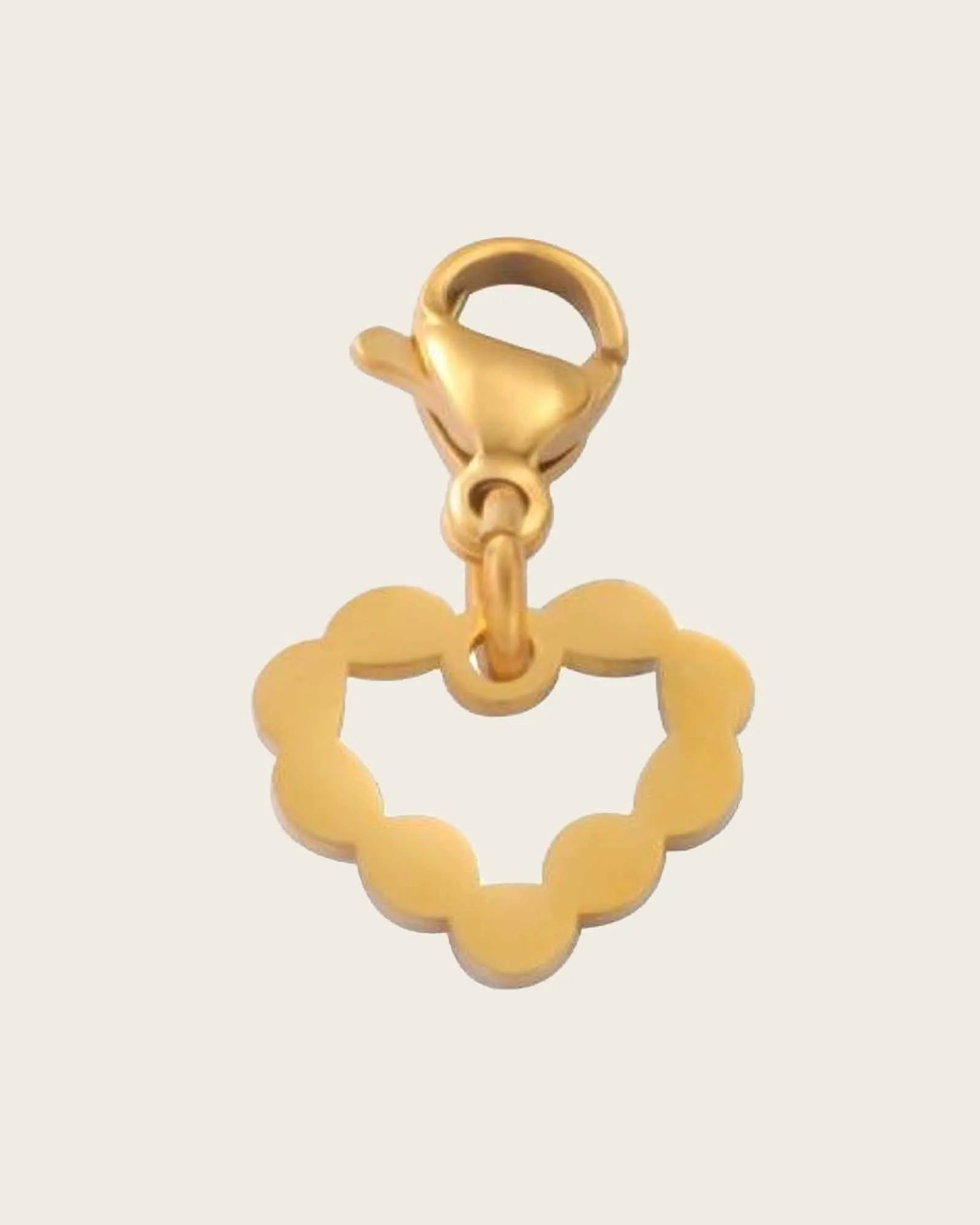 Charm Pendant, 18K Gold Plated Stainless Steel, Scalloped Design for bracelet and chain