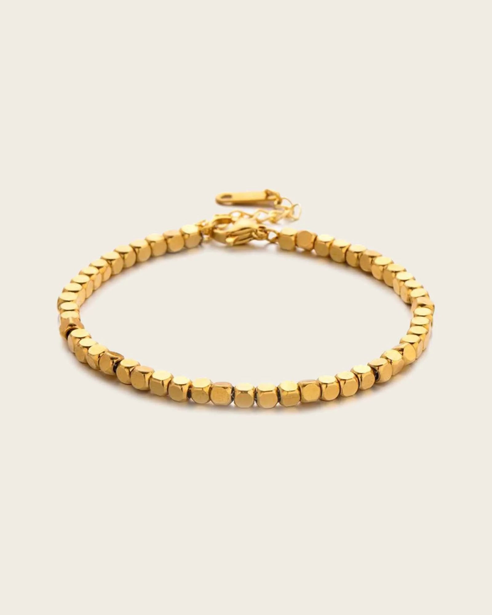 Beaded Bracelet, 18K Gold Plated Stainless Steel, Geometric Design women and girls Kaaf Creations