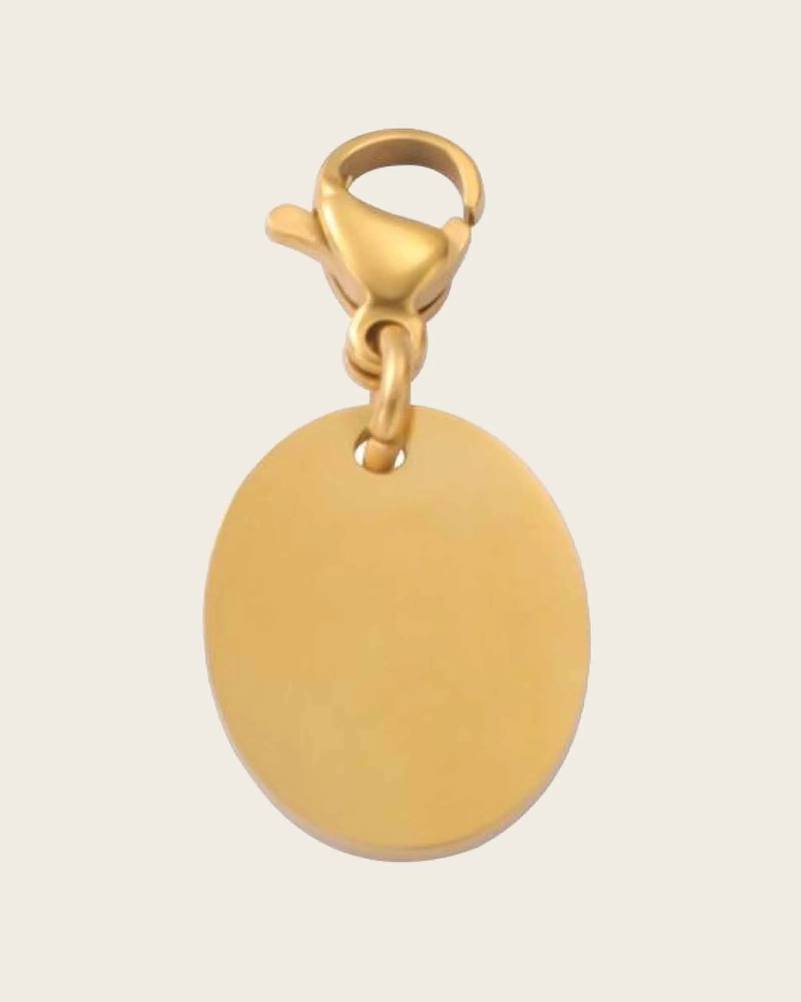 Round Disc Charm Pendant, 18K Gold Plated Stainless Steel, Lobster Clasp