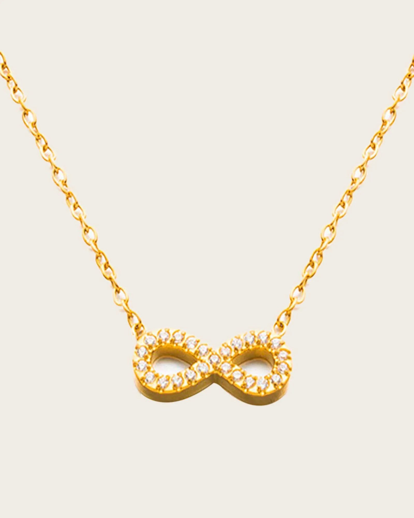 18K Gold Plated Stainless Steel, Infinity Crystal Necklace, 47 cm Chain Length for women and girls Kaaf Creations